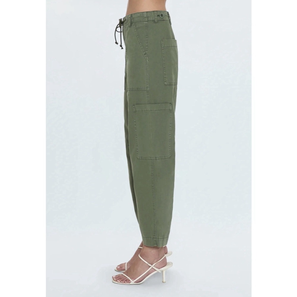 Pistola Sabrina Curved Utility Pants in Meadow Women's 27 Green Barrel Leg Twill - Picture 2 of 11
